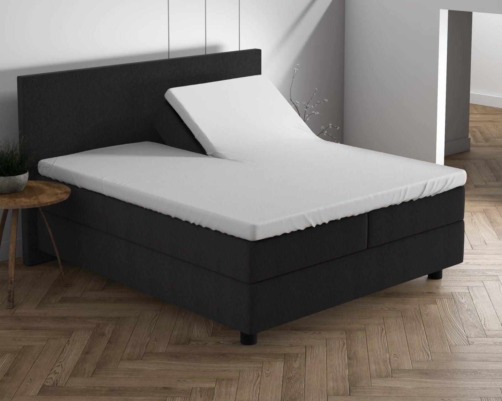 Dubbel Jersey Splittopper Hoeslaken Wit