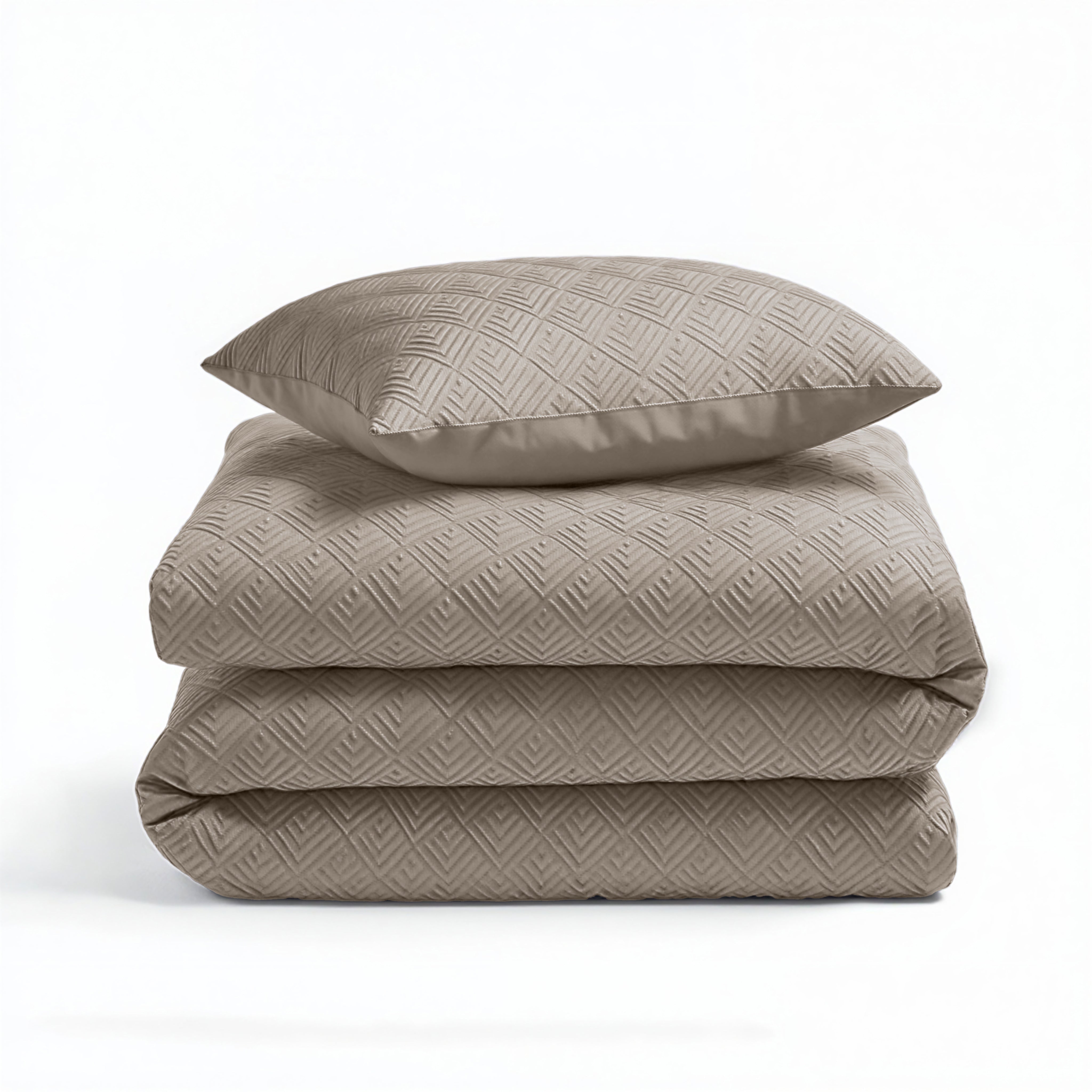 Dekbedovertrekset Milano 3D Taupe/Grijs