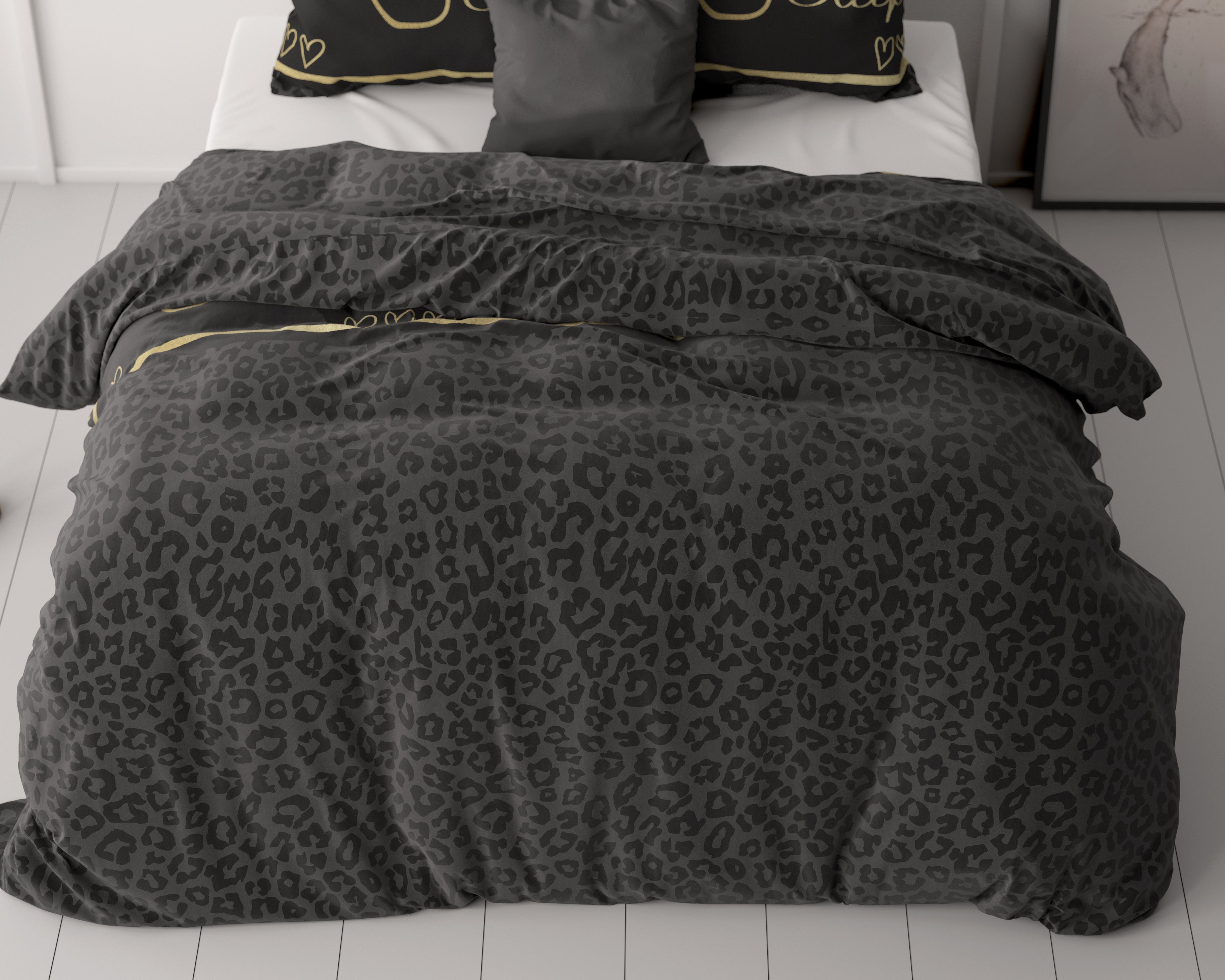 Dekbedovertrekset Dark Sleep Zwart