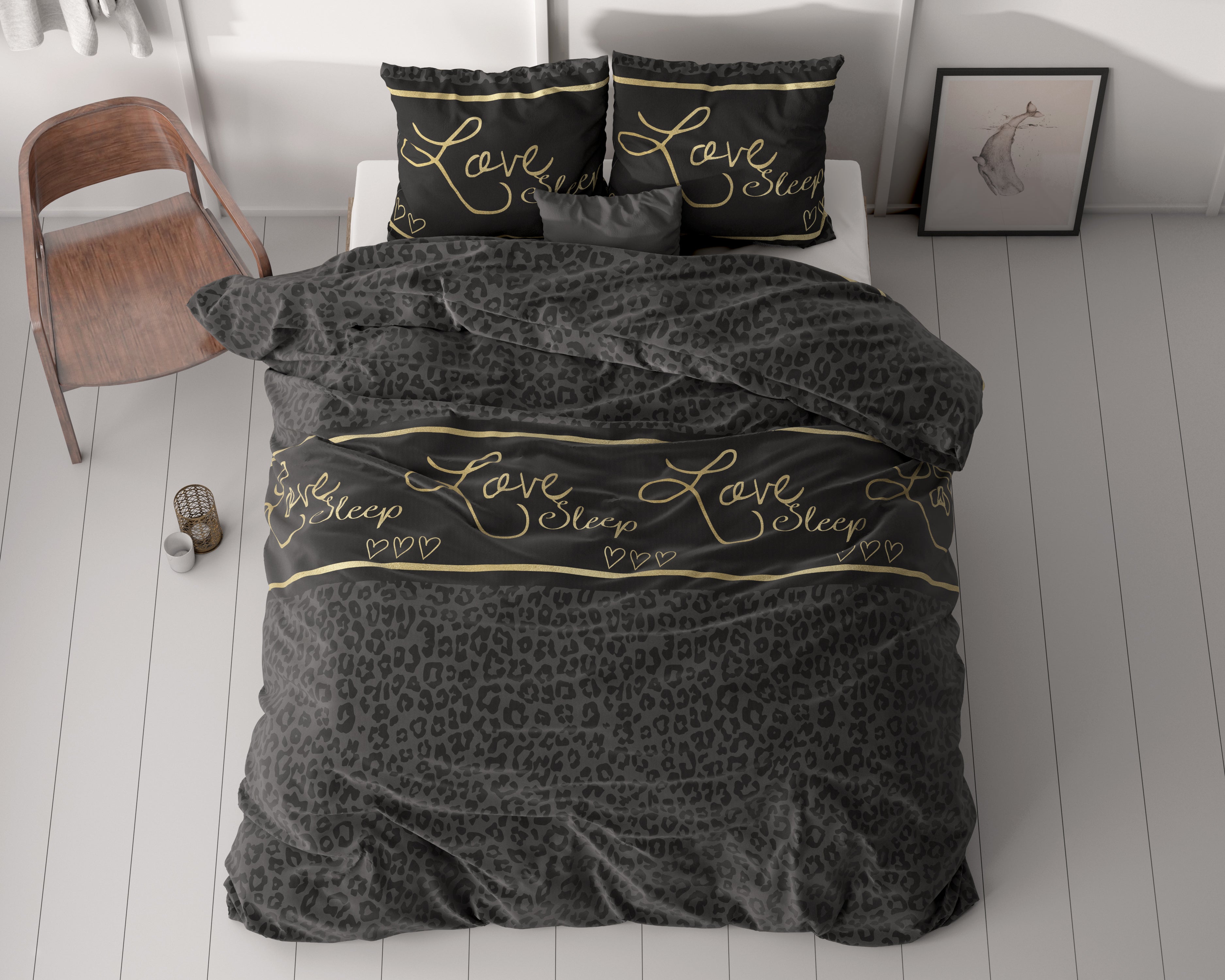 Dekbedovertrekset Dark Sleep Zwart