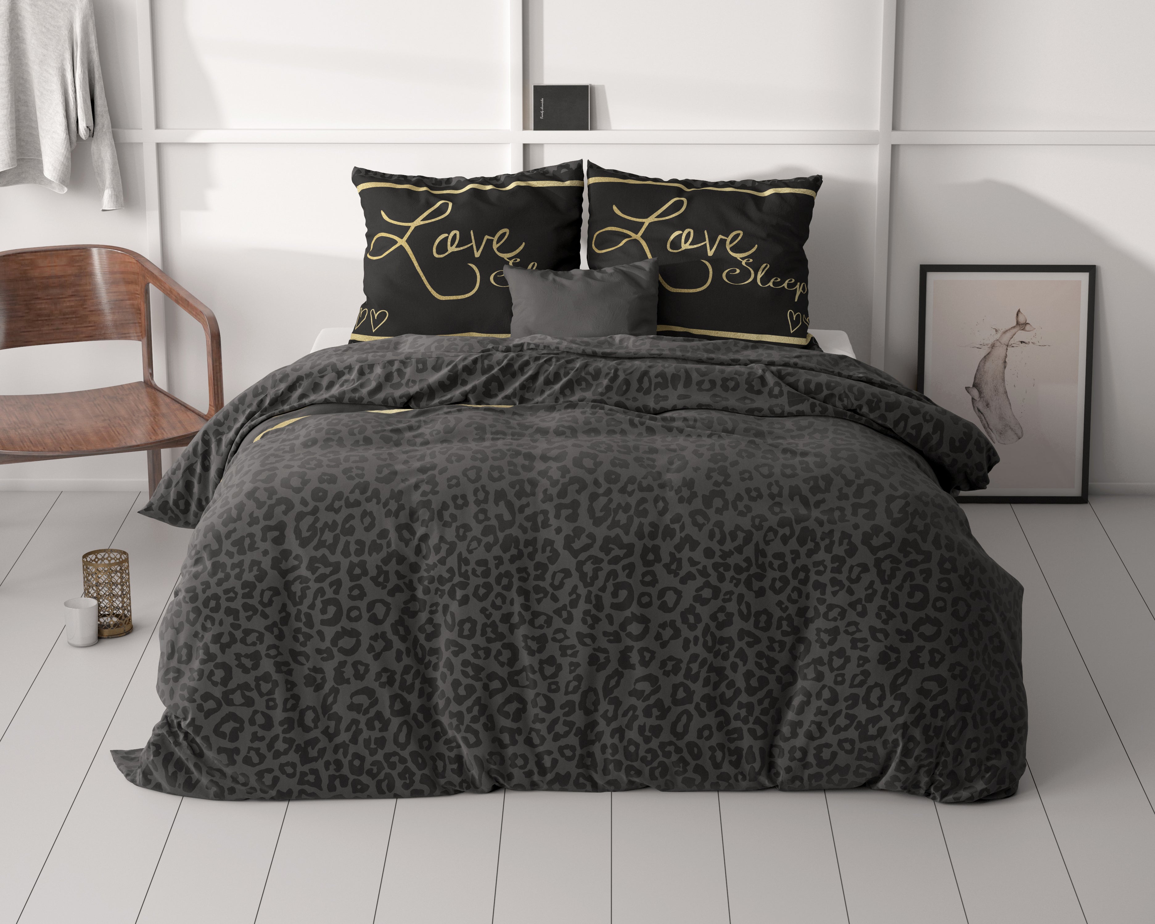 Dekbedovertrekset Dark Sleep Zwart