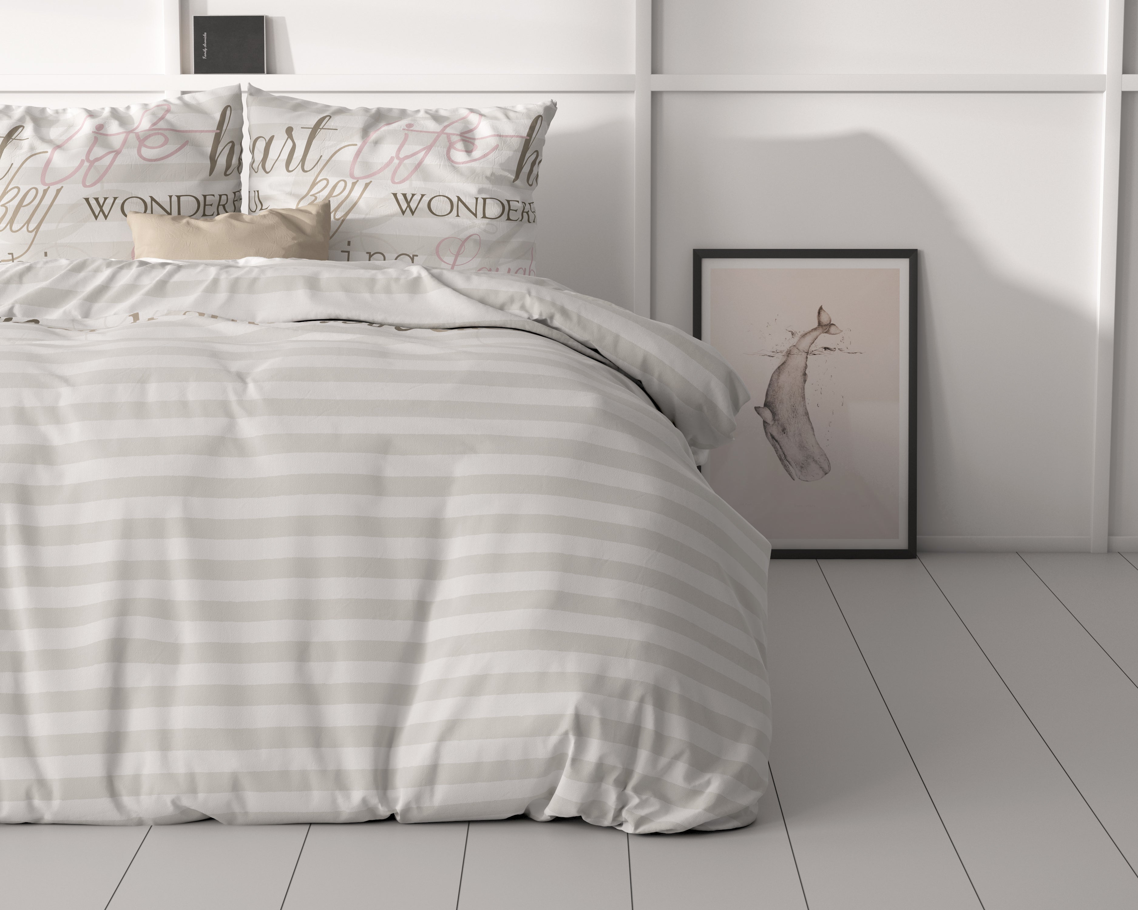 Dekbedovertrekset Pinky Words Roze