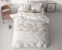 Dekbedovertrekset Pinky Words Roze