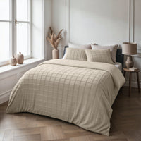 Dekbedovertrekset Faux Fur Check Beige