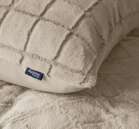 Dekbedovertrekset Faux Fur Check Beige