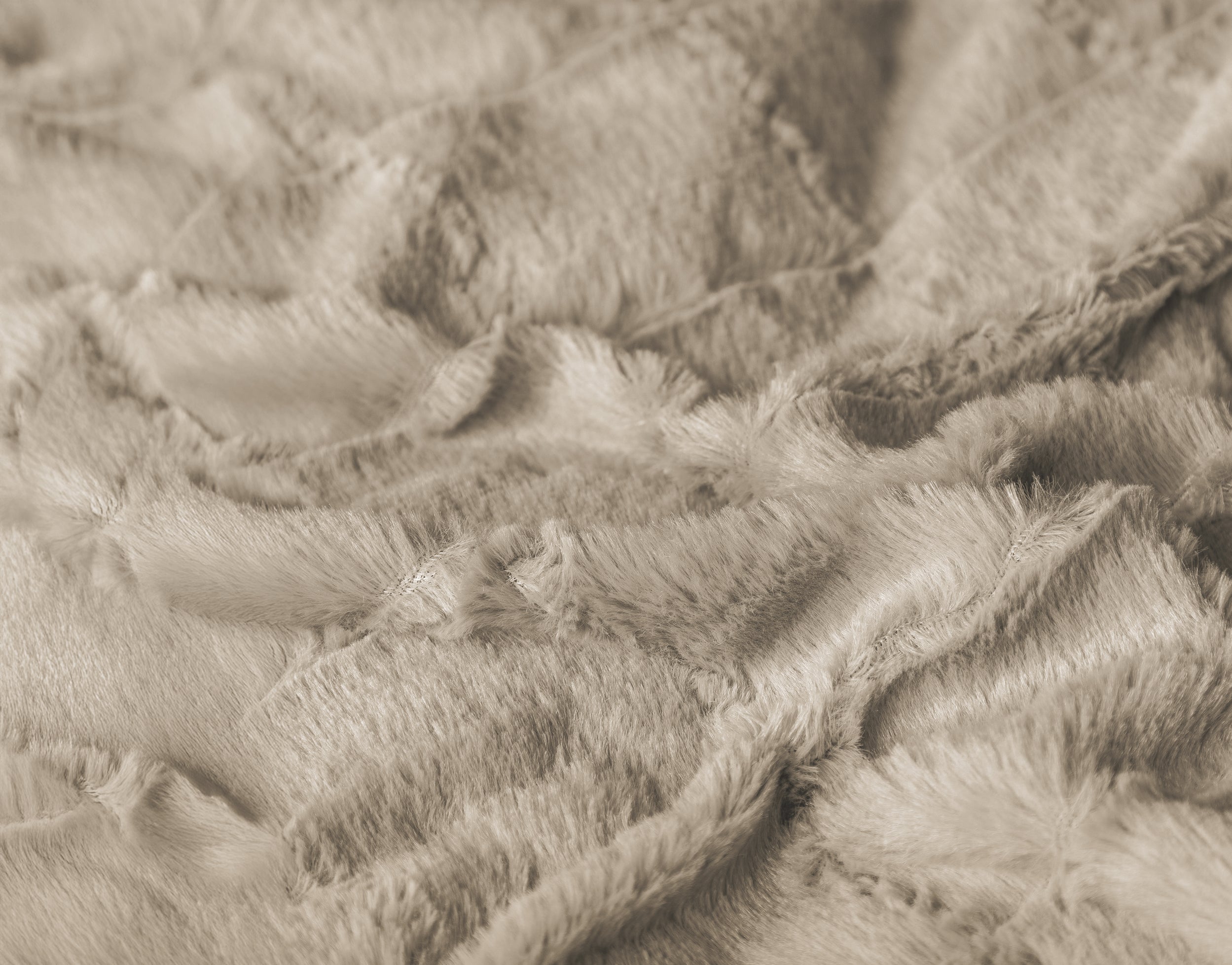Dekbedovertrekset Faux Fur Check Beige