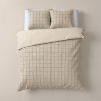 Dekbedovertrekset Faux Fur Check Beige