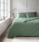 Dekbedovertrekset Faux Fur Check Donker Groen