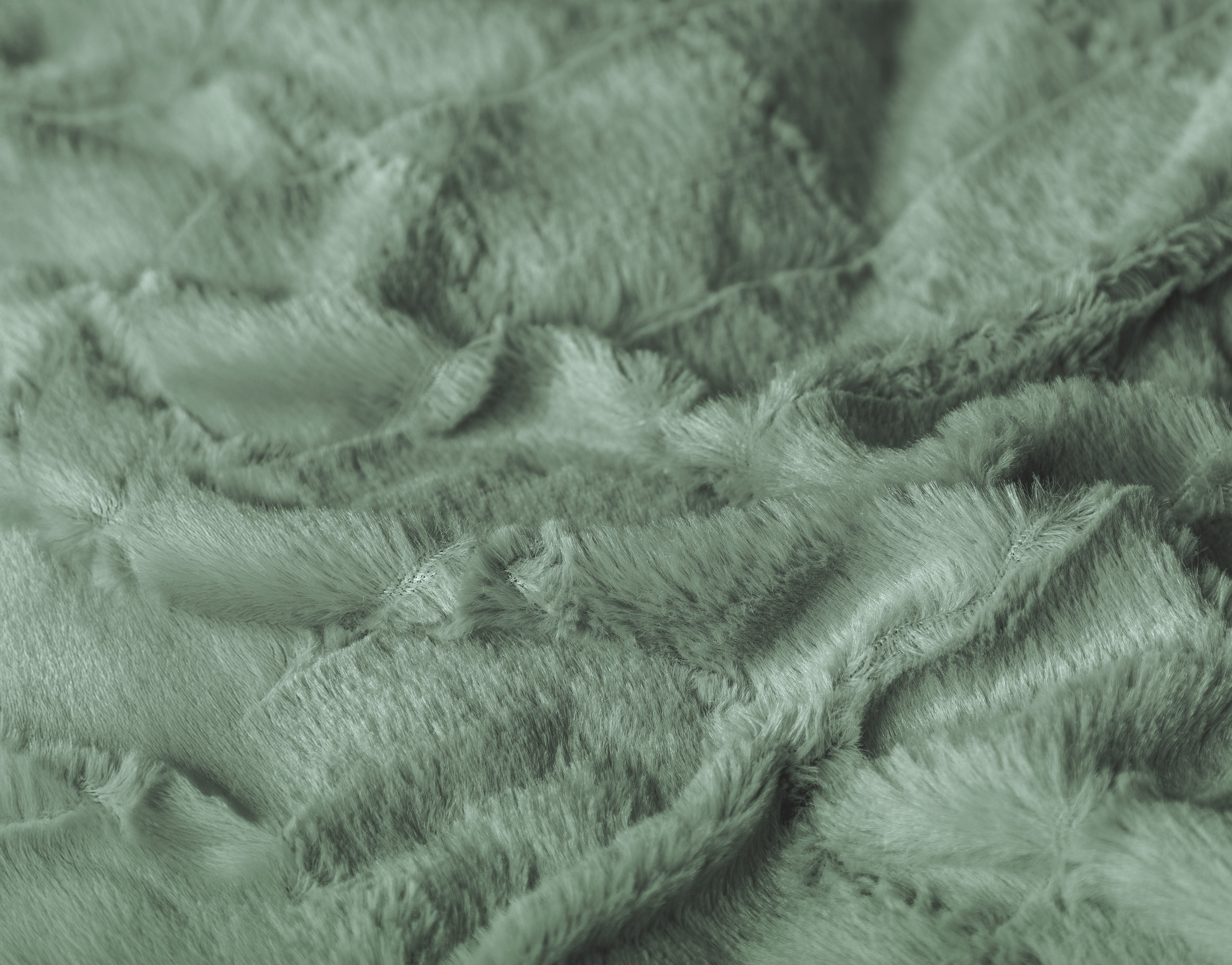 Dekbedovertrekset Faux Fur Check Donker Groen