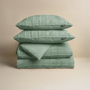 Dekbedovertrekset Faux Fur Check Donker Groen