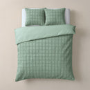 Dekbedovertrekset Faux Fur Check Donker Groen