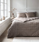 Dekbedovertrekset Faux Fur Check Taupe