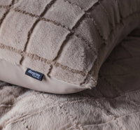 Dekbedovertrekset Faux Fur Check Taupe