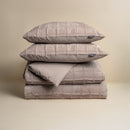 Dekbedovertrekset Faux Fur Check Taupe