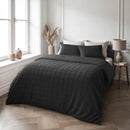 Dekbedovertrekset Faux Fur Check Zwart