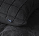 Dekbedovertrekset Faux Fur Check Zwart