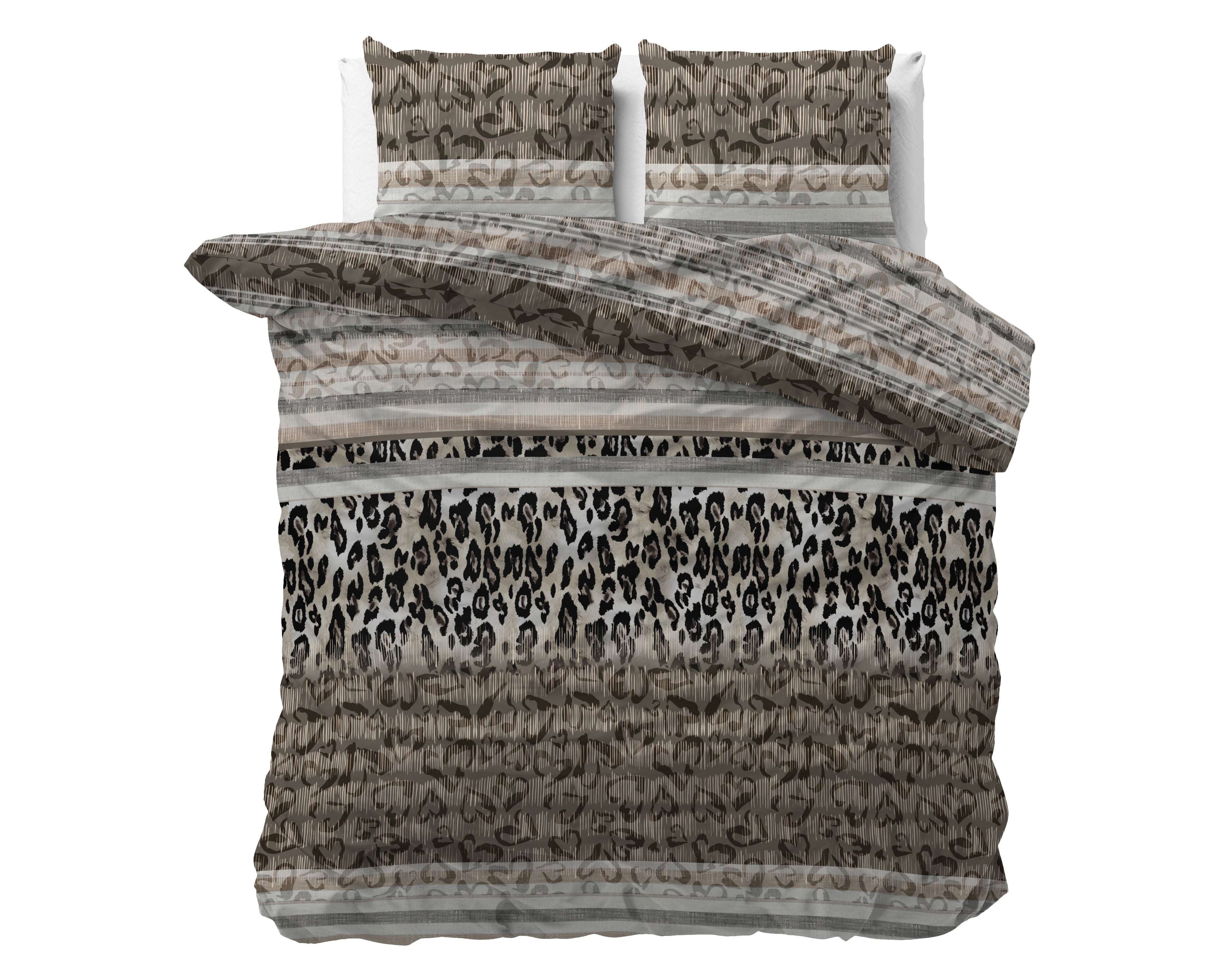 Dekbedovertrekset Tiger Leopard Taupe