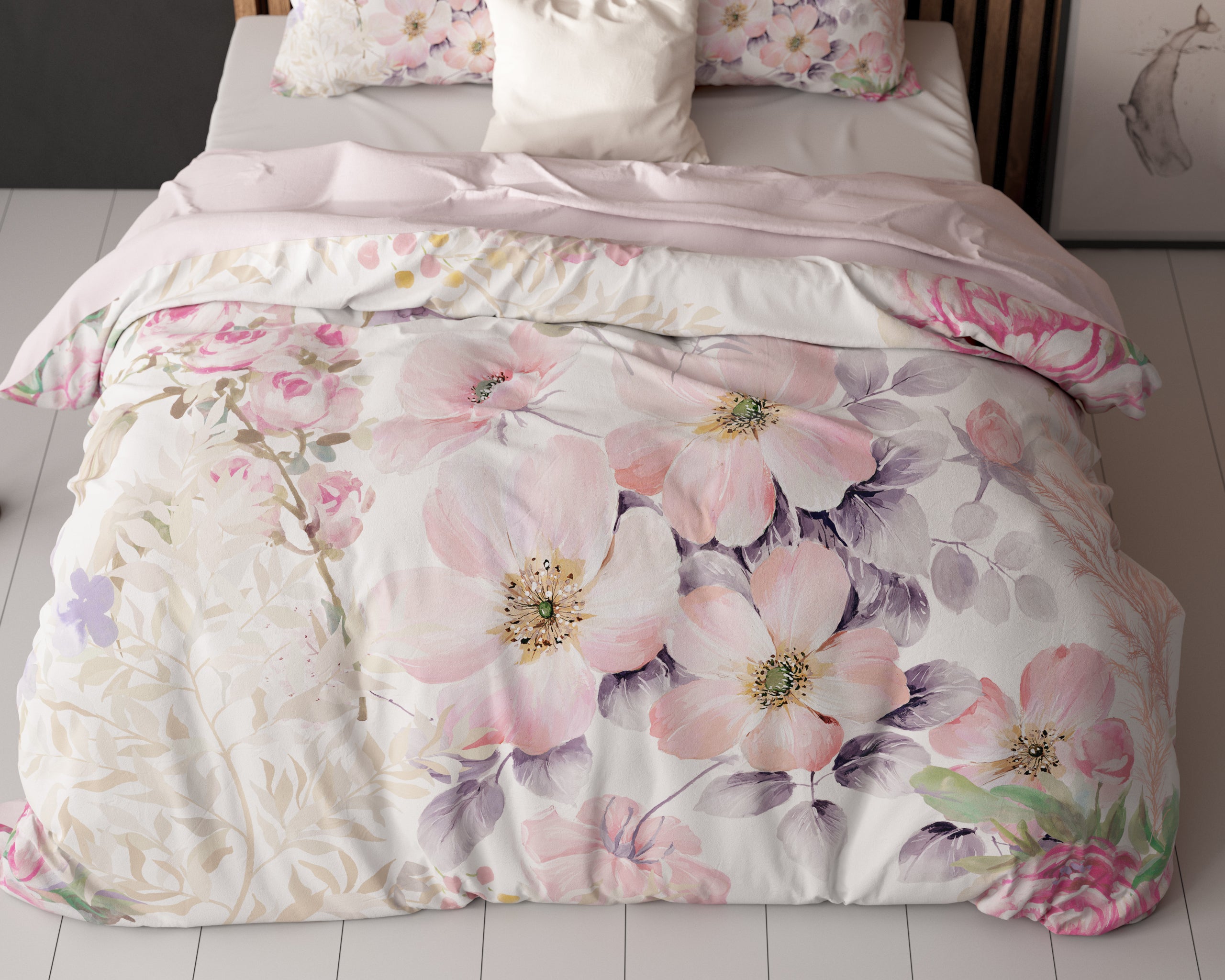 Dekbedovertrekset Gyna Roze
