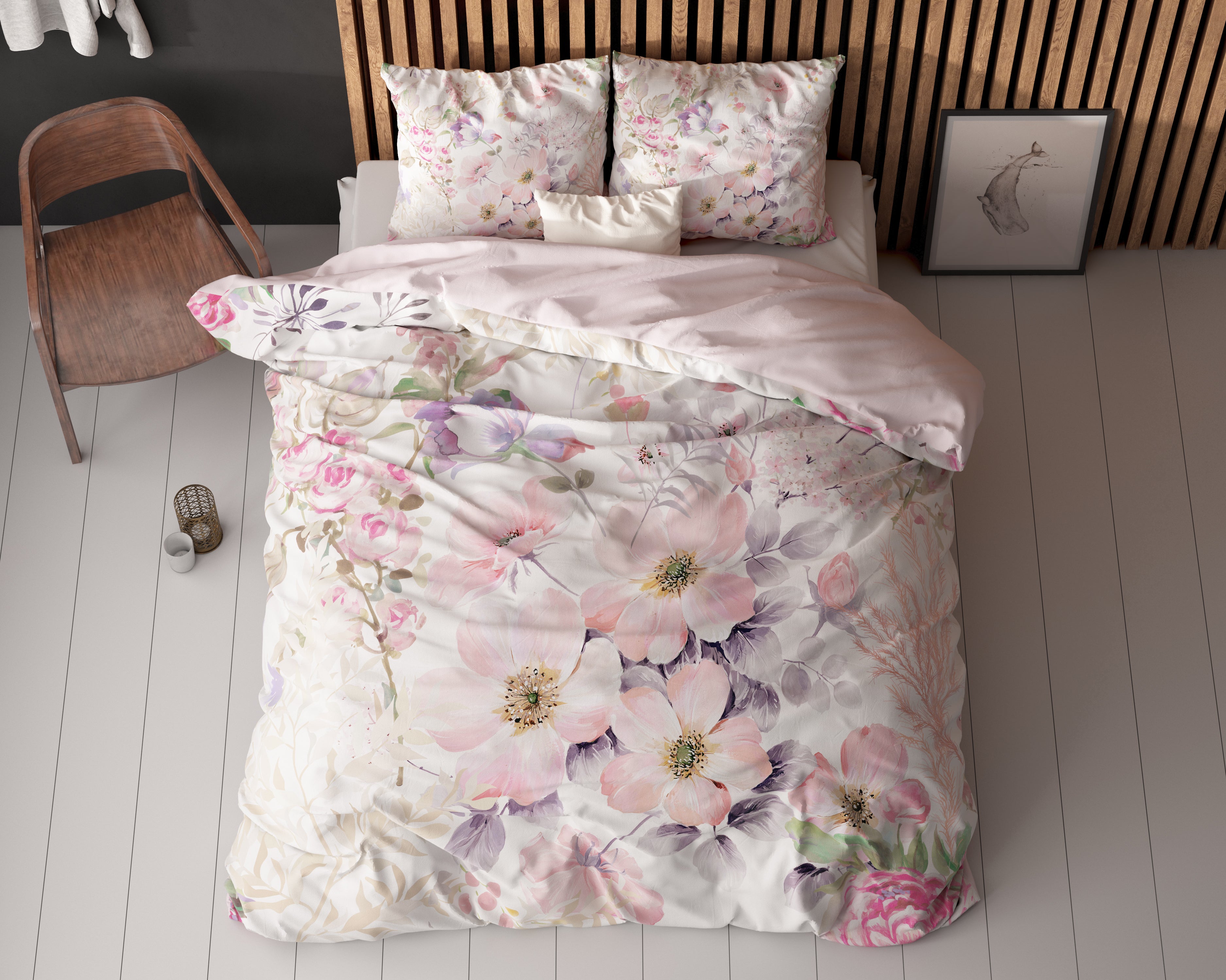 Dekbedovertrekset Gyna Roze