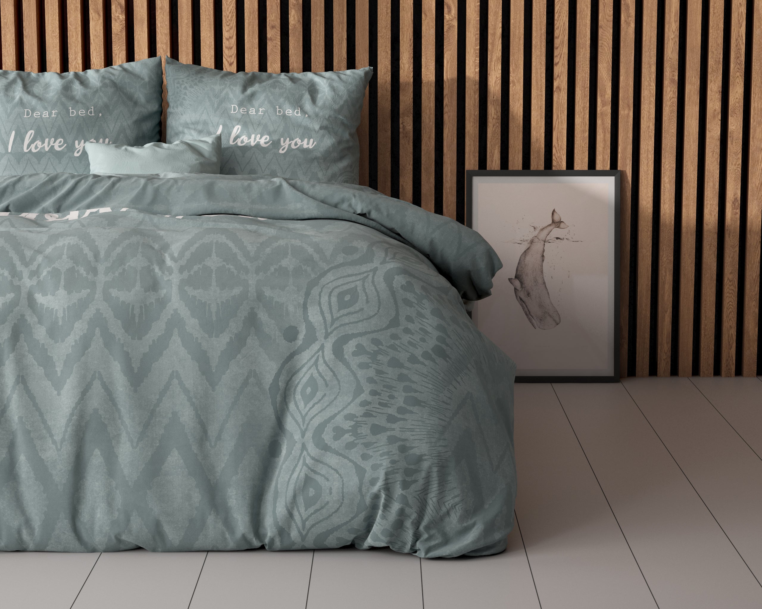 Dekbedovertrekset I Love Bed Groen