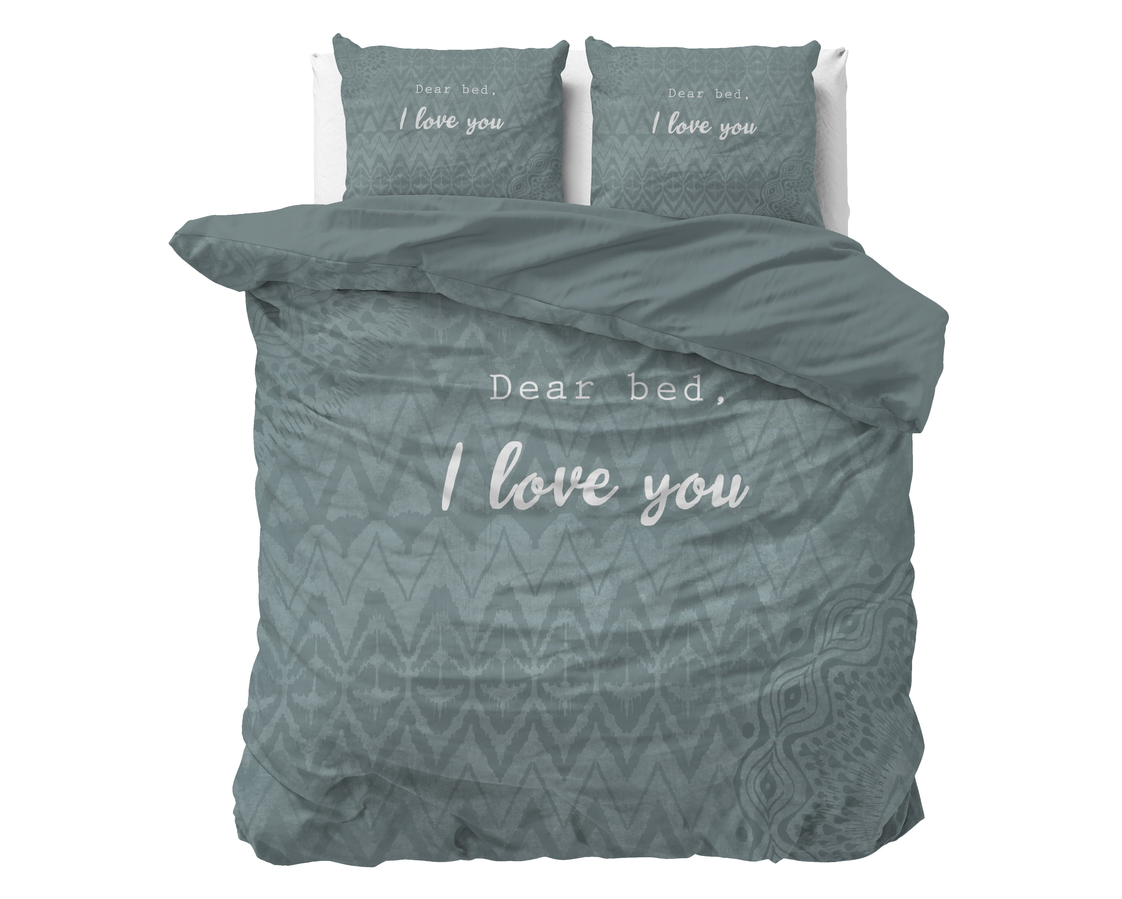 Dekbedovertrekset I Love Bed Groen
