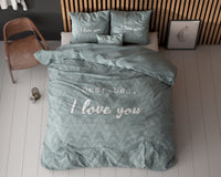 Dekbedovertrekset I Love Bed Groen