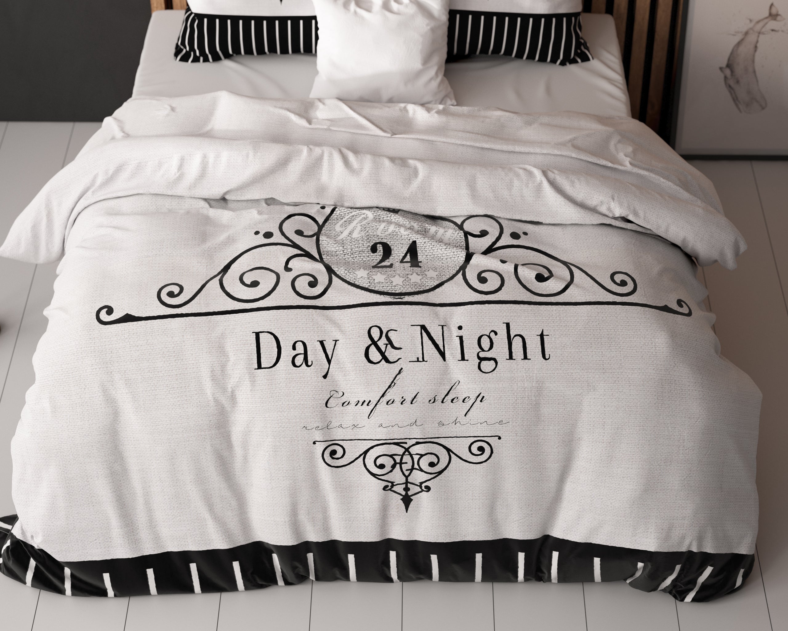 Dekbedovertrekset Day And Night Zwart