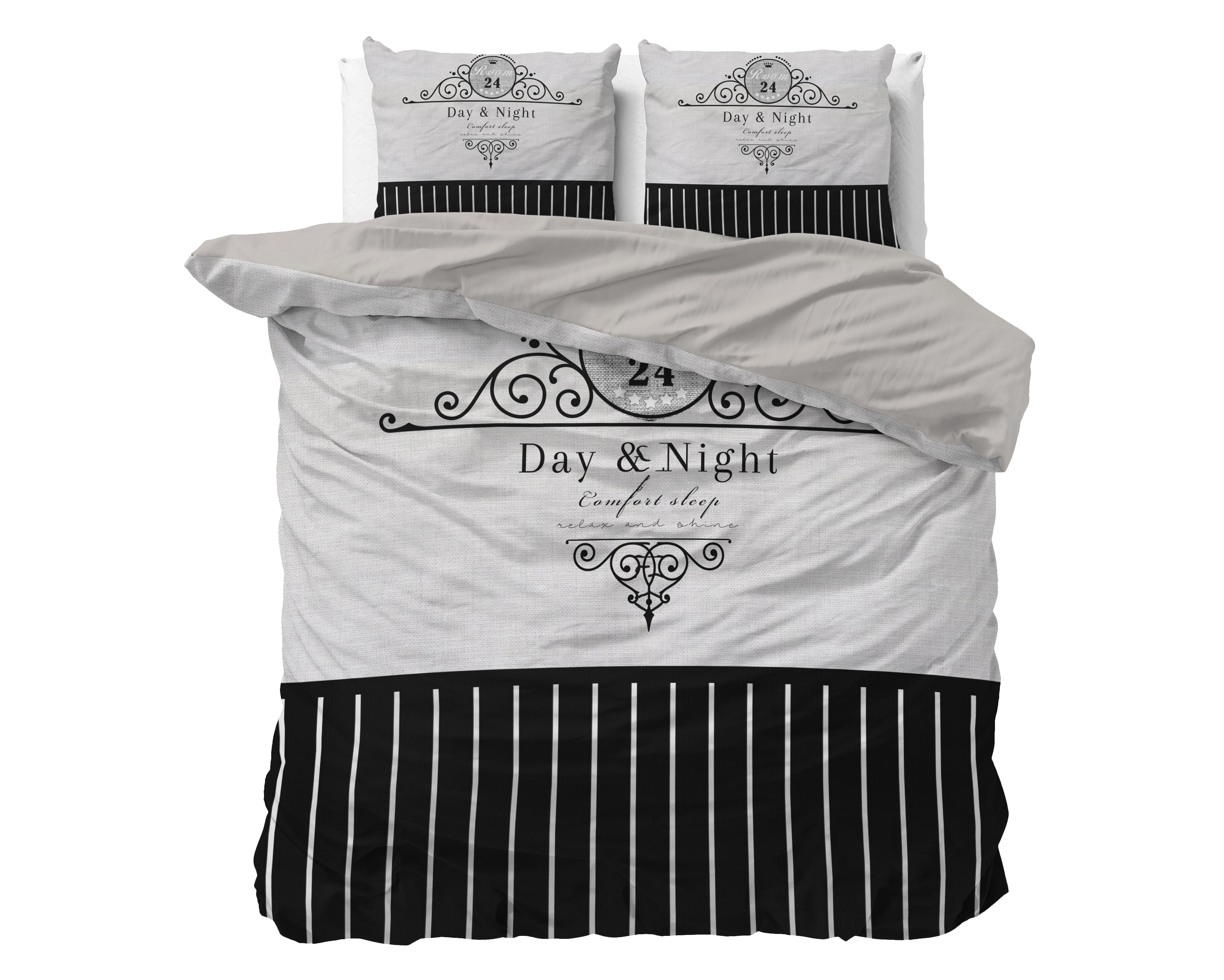 Dekbedovertrekset Day And Night Zwart
