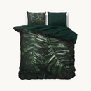 Groen Art Deco Monstera Dekbedovertrek in katoen satijn
