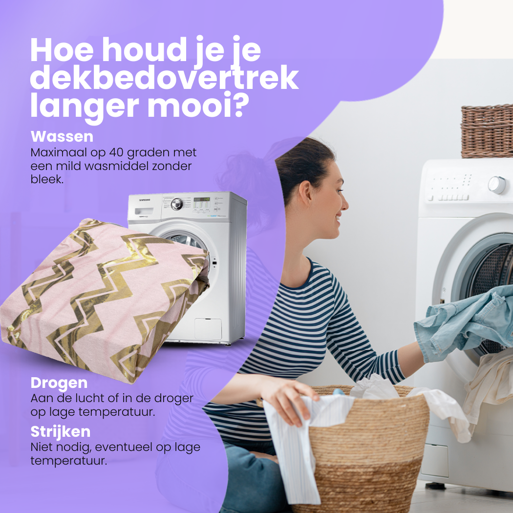 Dekbedovertrek Glamour Wave Goud Roze