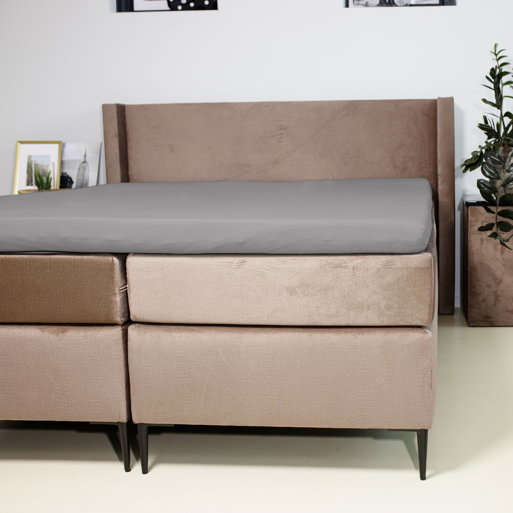 Topper Hoeslaken Luxe Dubbel Jersey Stone Grey