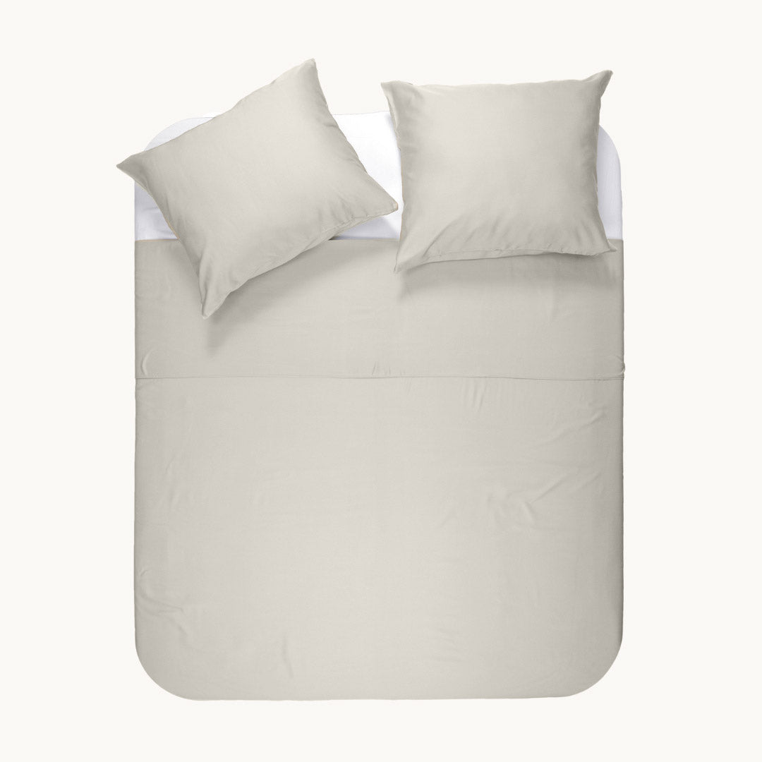 Dekbedovertrek set Effen Luxe Katoen Satijn Pearl White