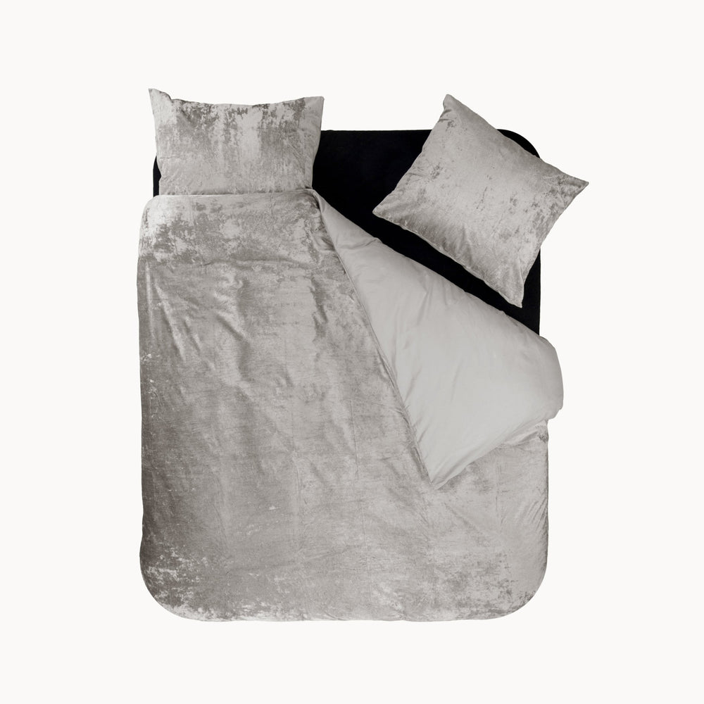 Dekbedovertrek set Vintage Velvet Taupe/Grey Zand