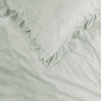 Dekbedovertrek set Velvet Ruffles Pearl White