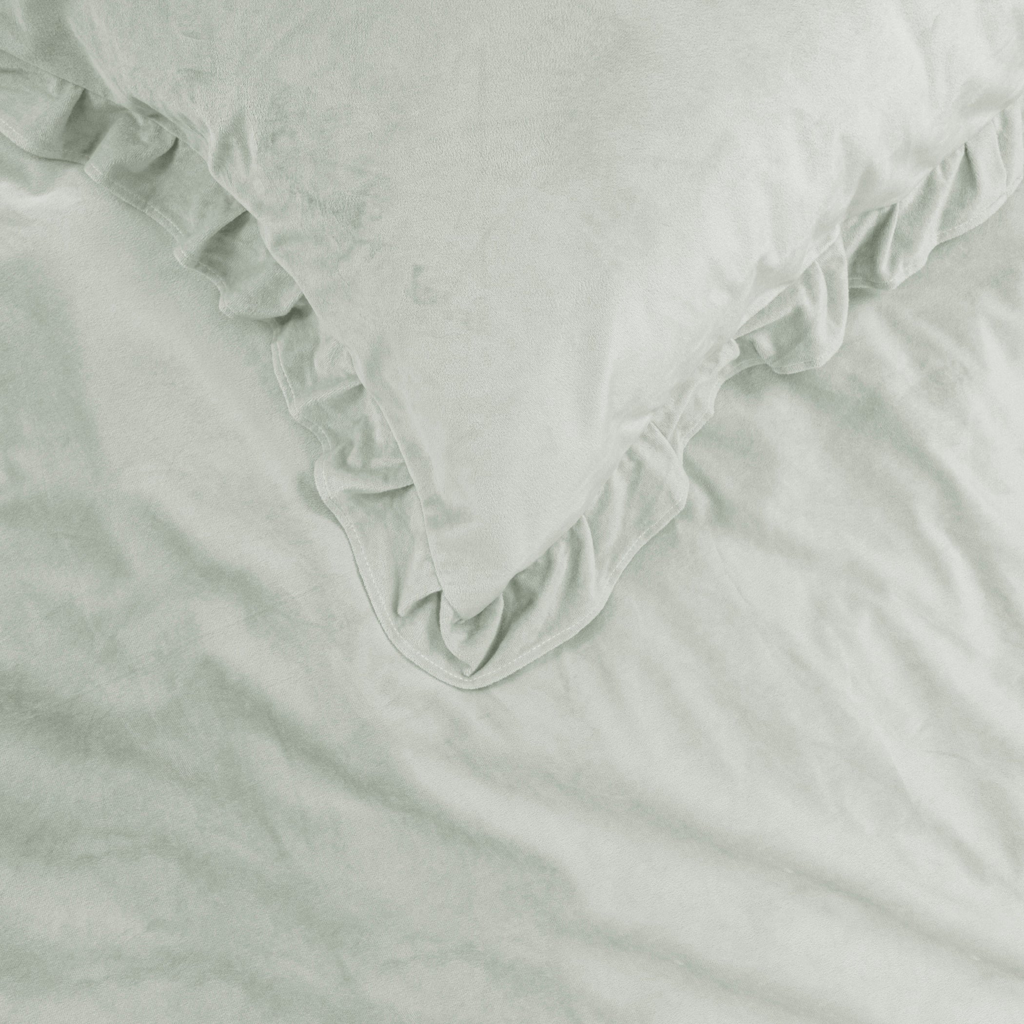 Dekbedovertrek set Velvet Ruffles Pearl White