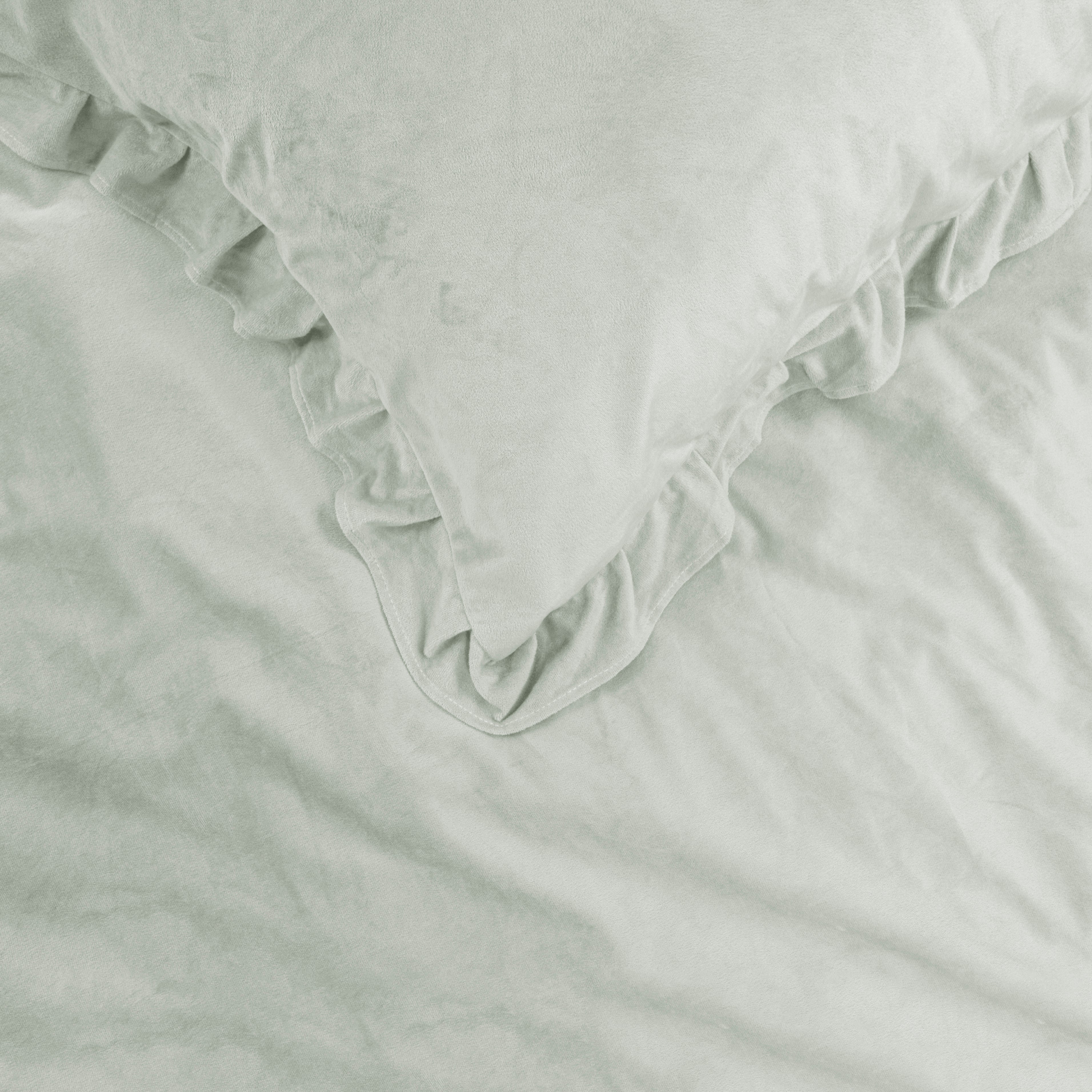 Dekbedovertrek set Velvet Ruffles Pearl White