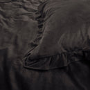 Dekbedovertrek set Velvet Ruffles Deep Taupe/Black