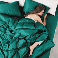 Dekbedovertrek set Effen Luxe Katoen Satijn Sea Green