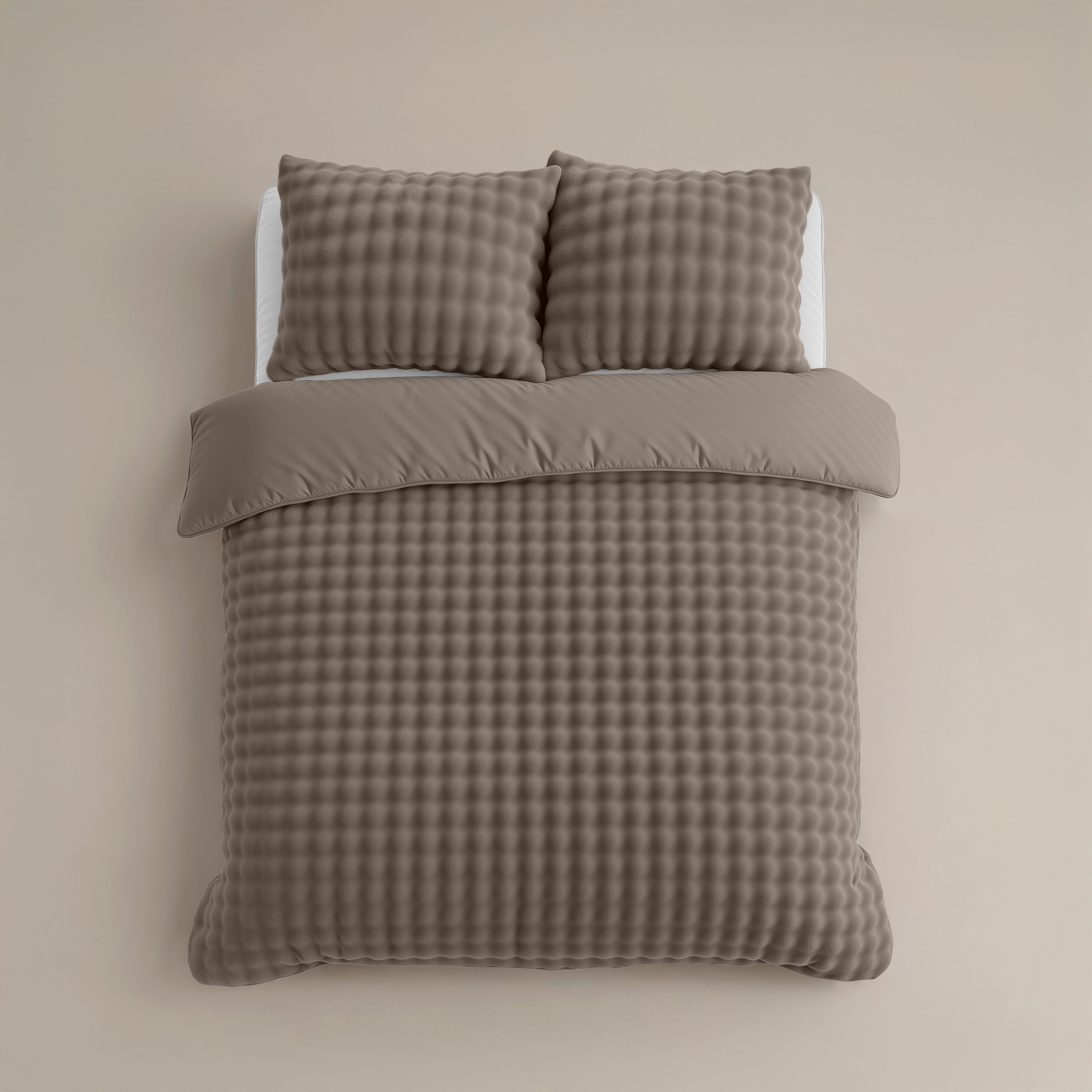 Dekbedovertrekset Pompom Taupe