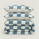 Dekbedovertrekset Soft Velvet Fleece Chess Blauw