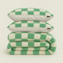 Dekbedovertrekset Soft Velvet Fleece Chess Groen