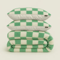 Dekbedovertrekset Soft Velvet Fleece Chess Groen