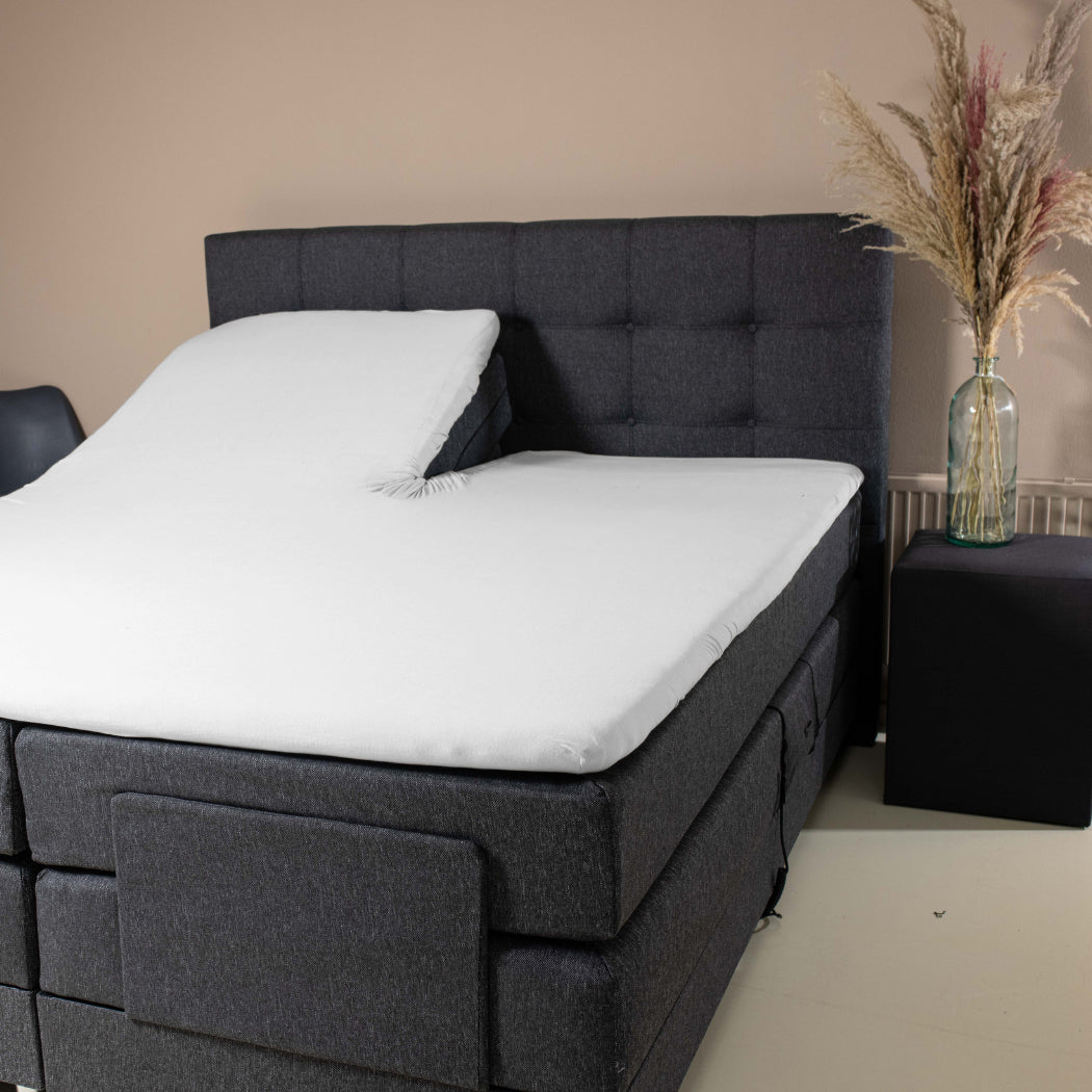 Splittopper Hoeslaken Luxe Dubbel Jersey Pure White