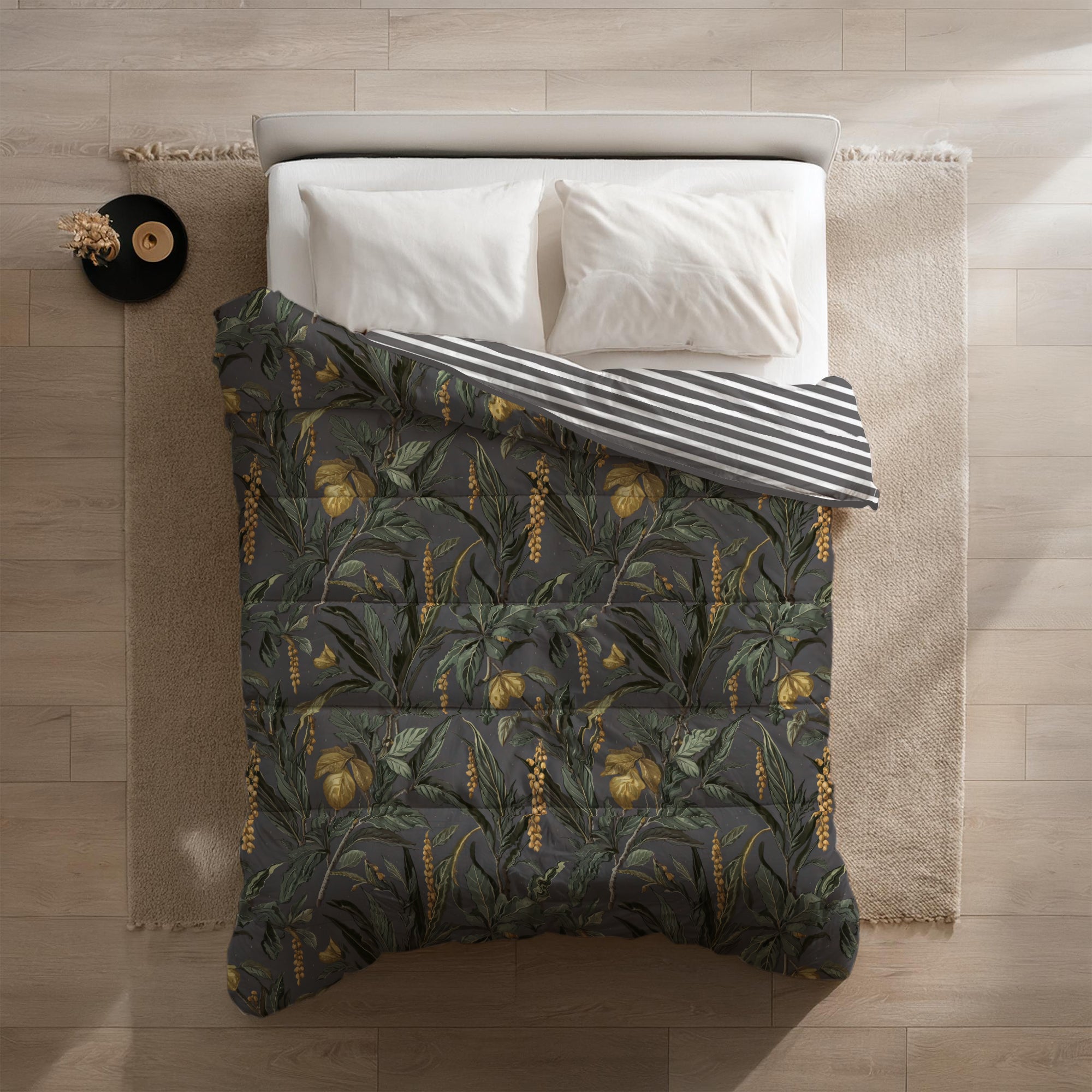 Dekbed Zonder Overtrek Microvezel Bedrukt - Golden Foliage
