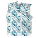 Dekbedovertrek Set Microvezel Blue gold leafs