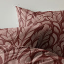 Dekbedovertrek Set Microvezel Burgundy leafs