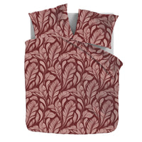 Dekbedovertrek Set Microvezel Burgundy leafs