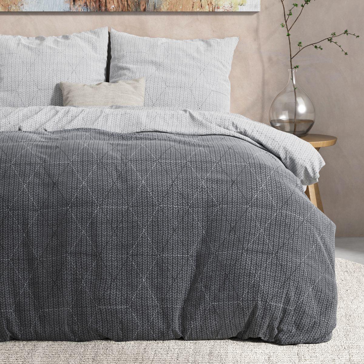 Dekbedovertrek set Flanel Quinn Anthracite