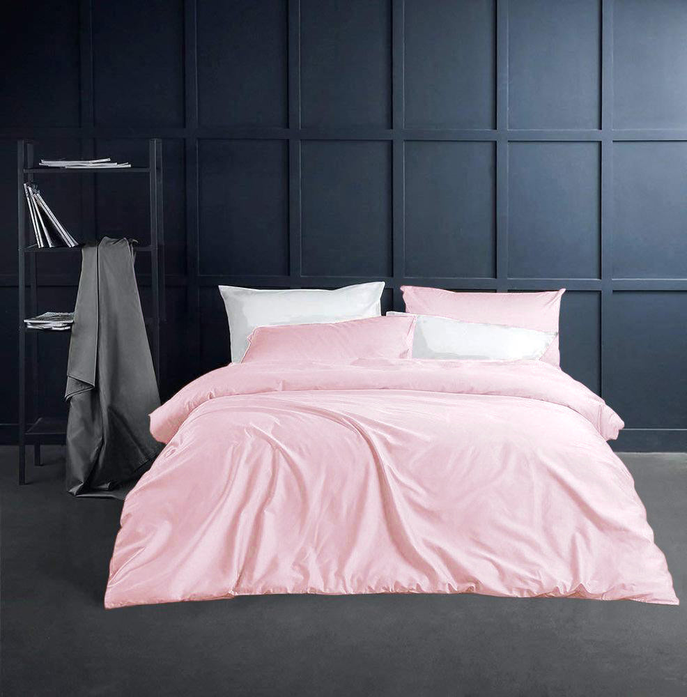 Dekbedovertrek set Effen Luxe Katoen Satijn Pink
