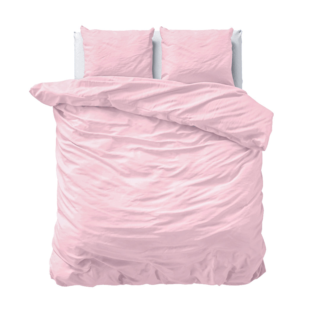 Dekbedovertrek set Effen Luxe Katoen Satijn Pink